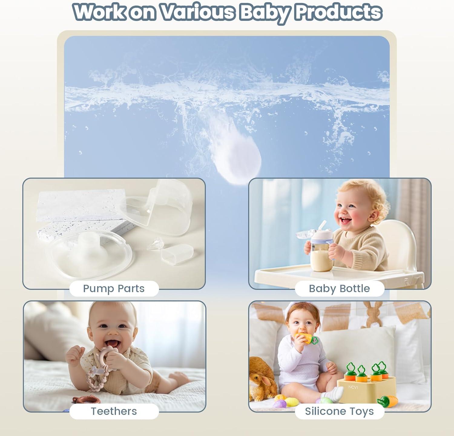 image:imageNCVI 150 PCS Detergent Washing Block Tablets Allinone Stain Removal Sterilization and Deodorization Effect Compatible with NCVIMomcozyBaby BrezzaGrownsy Bottle Washer Machine Soap Lowfoaming