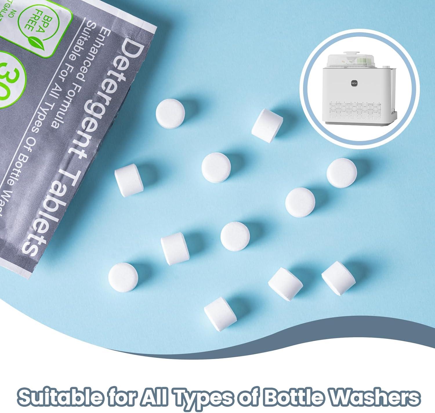 image:imageNCVI 150 PCS Detergent Washing Block Tablets Allinone Stain Removal Sterilization and Deodorization Effect Compatible with NCVIMomcozyBaby BrezzaGrownsy Bottle Washer Machine Soap Lowfoaming