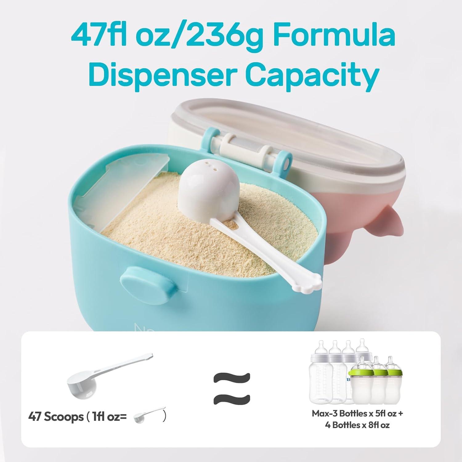 image:imageNCVI Baby Formula Dispenser On The Go Formula Container To Go Formula Holder for Travel Outdoor Picnic with Baby Infant Portable Container for Milk Powder Snacks Candy Fruits Brown DeerGreen