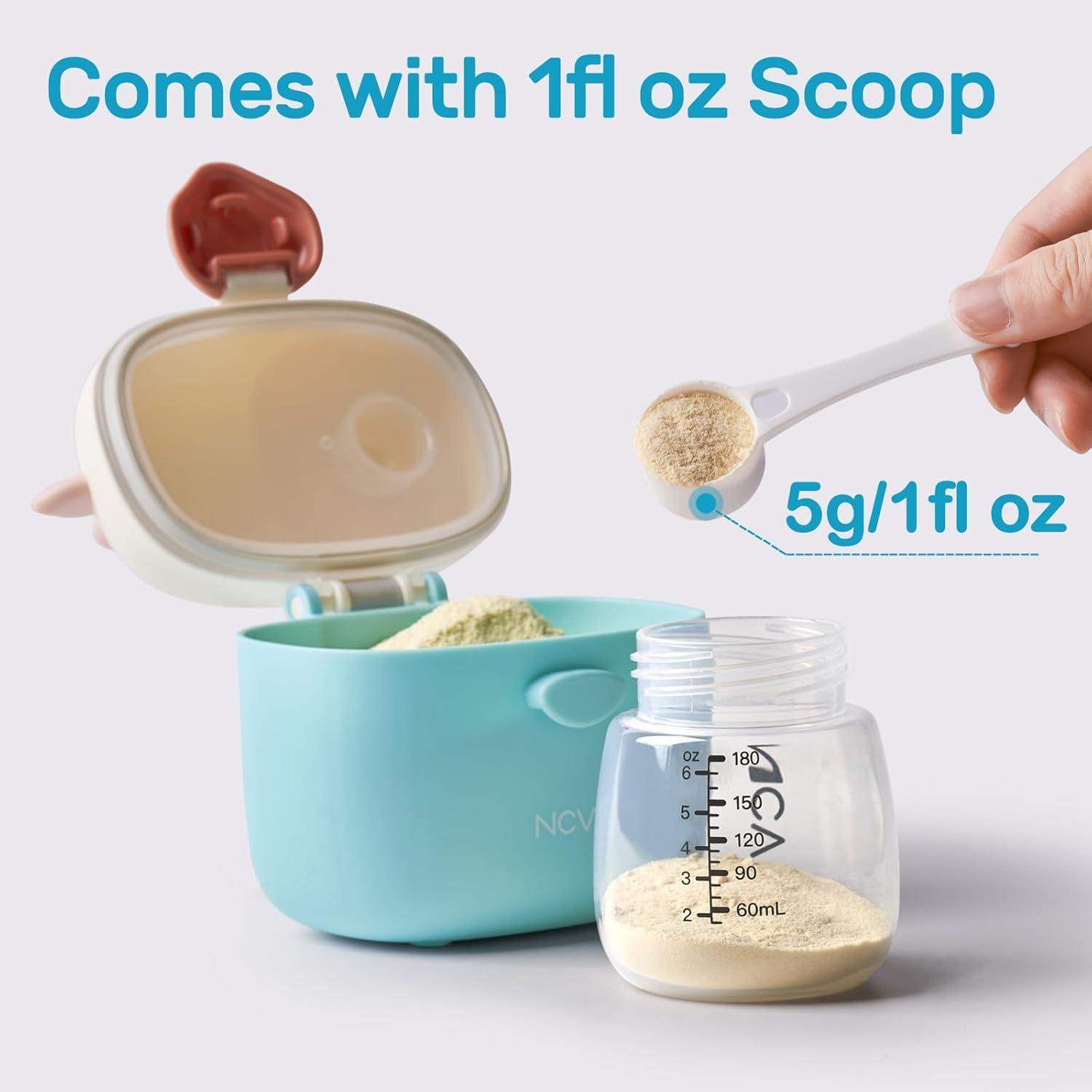 image:imageNCVI Baby Formula Dispenser On The Go Formula Container To Go Formula Holder for Travel Outdoor Picnic with Baby Infant Portable Container for Milk Powder Snacks Candy Fruits Brown DeerGreen