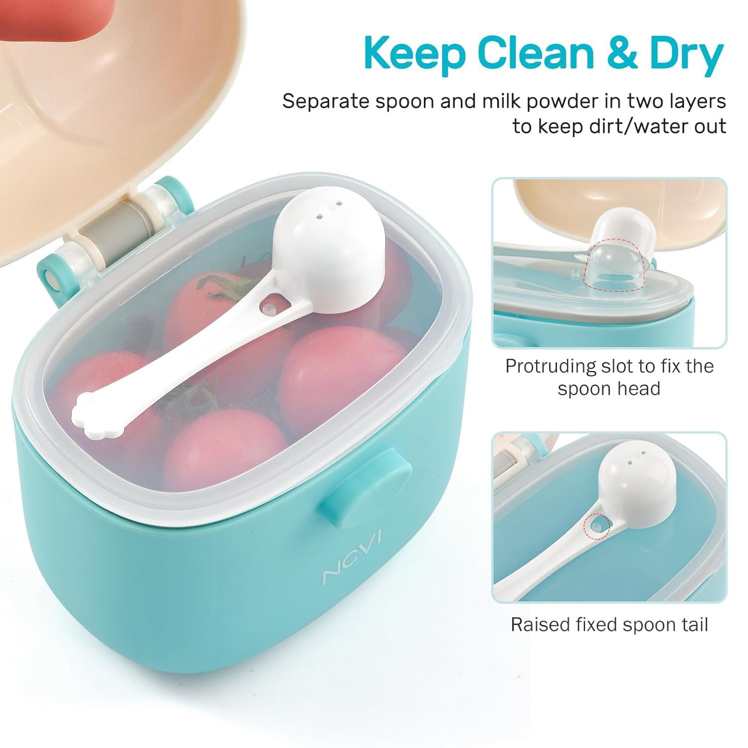 image:imageNCVI Baby Formula Dispenser On The Go Formula Container To Go Formula Holder for Travel Outdoor Picnic with Baby Infant Portable Container for Milk Powder Snacks Candy Fruits Brown DeerGreen