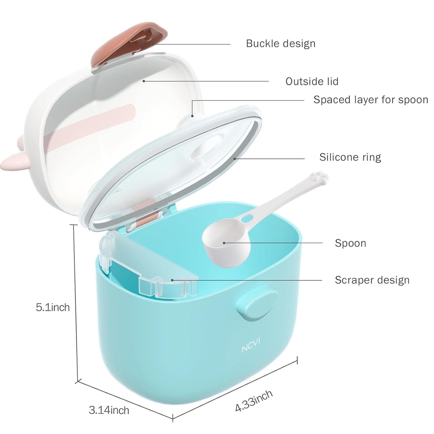 image:imageNCVI Baby Formula Dispenser On The Go Formula Container To Go Formula Holder for Travel Outdoor Picnic with Baby Infant Portable Container for Milk Powder Snacks Candy Fruits Brown DeerGreen