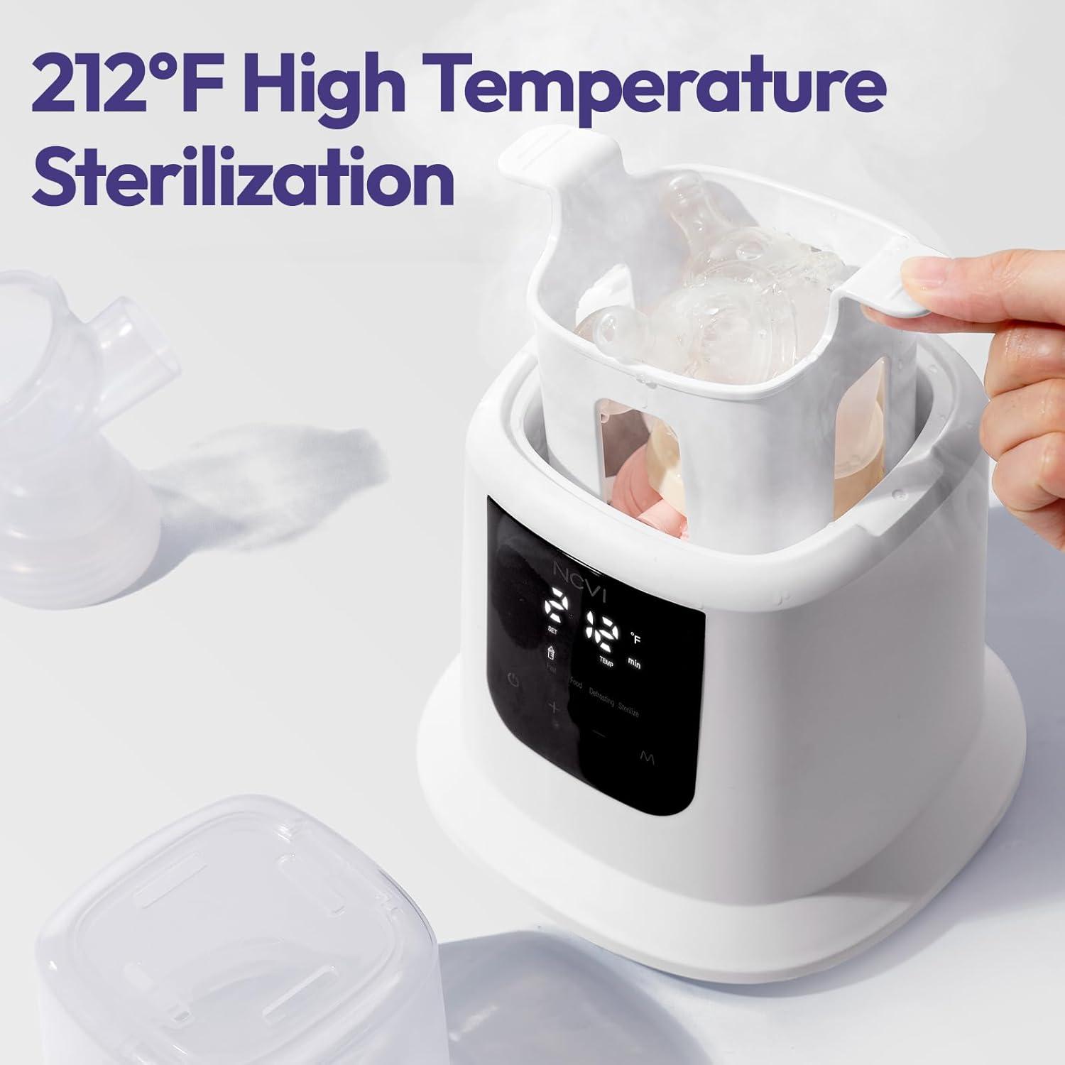 image:imageNCVI Baby Milk Warmer 3 Mins Fast Heating 8 in 1 Functions Infant Breast Milk Bag Warmer with Timer and Precise Temperature for All Size Materials Bottles Milk Freezer Bags and Pacifier Sterilize