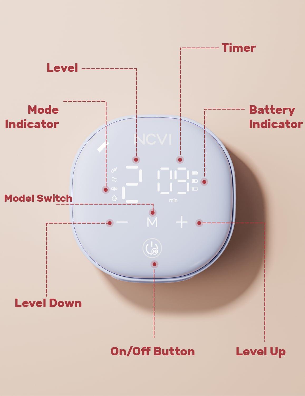 image:imageNCVI Electric Breast Pump HandsFree Wearable Breast Pump with 2124mm Flange HospitalGrade Materal BPA Free Portable Breastfeeding Pump with 4 Modes 9 Levels for Home Office and Nursing Room