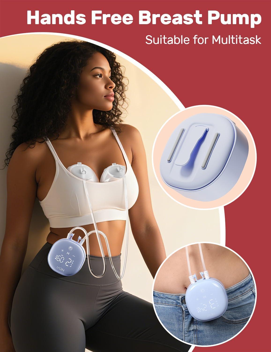 image:imageNCVI Electric Breast Pump HandsFree Wearable Breast Pump with 2124mm Flange HospitalGrade Materal BPA Free Portable Breastfeeding Pump with 4 Modes 9 Levels for Home Office and Nursing Room