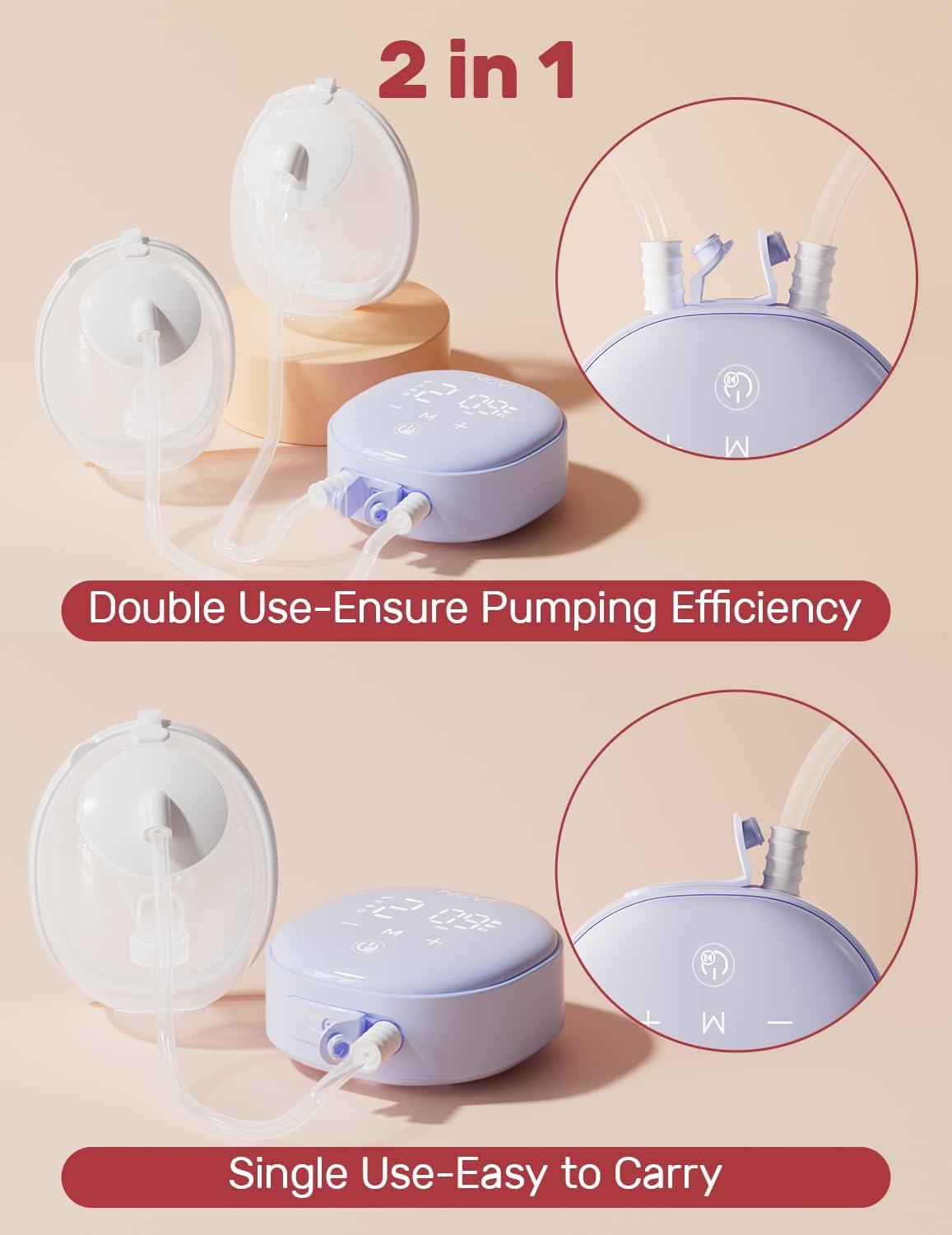 image:imageNCVI Electric Breast Pump HandsFree Wearable Breast Pump with 2124mm Flange HospitalGrade Materal BPA Free Portable Breastfeeding Pump with 4 Modes 9 Levels for Home Office and Nursing Room