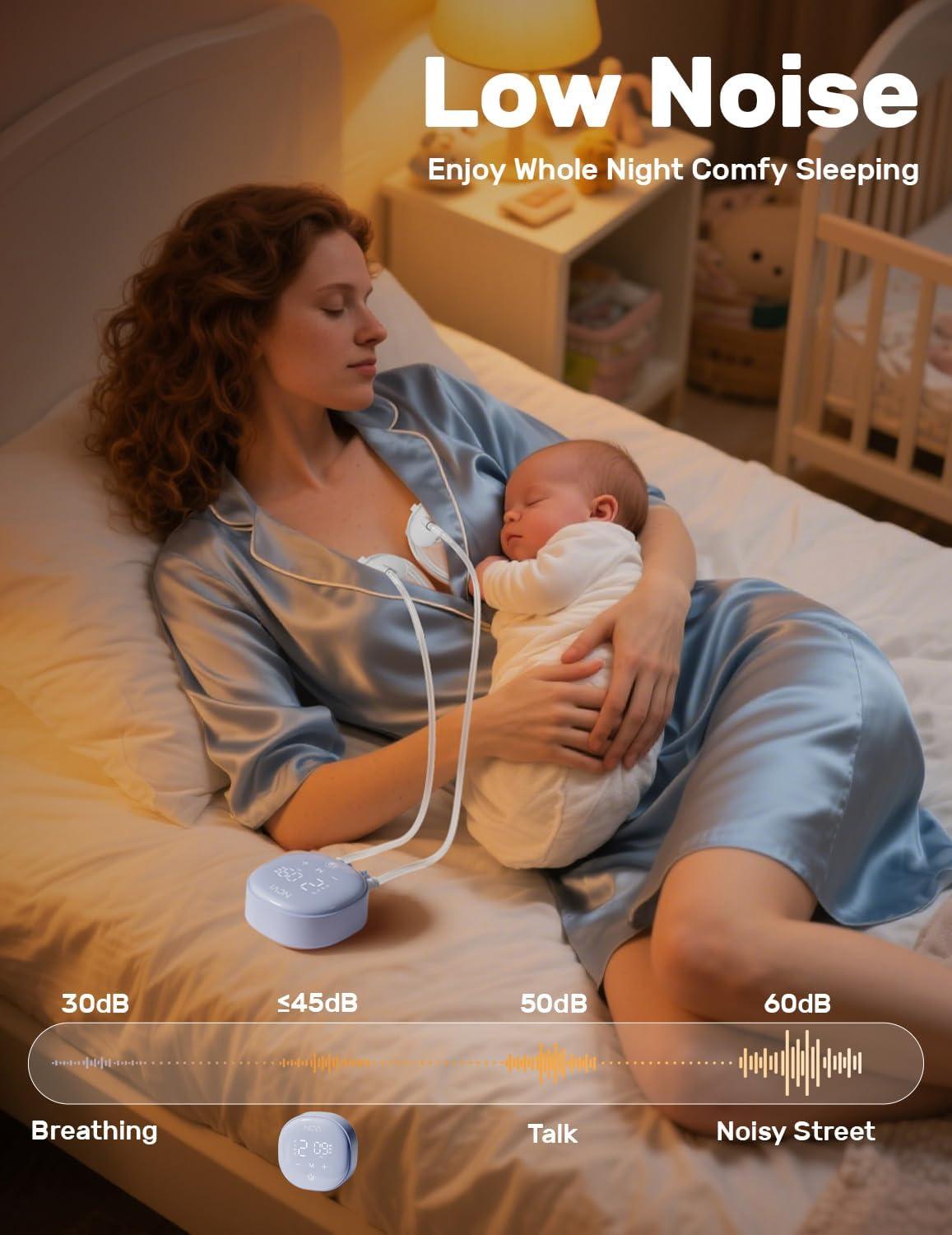 image:imageNCVI Electric Breast Pump HandsFree Wearable Breast Pump with 2124mm Flange HospitalGrade Materal BPA Free Portable Breastfeeding Pump with 4 Modes 9 Levels for Home Office and Nursing Room