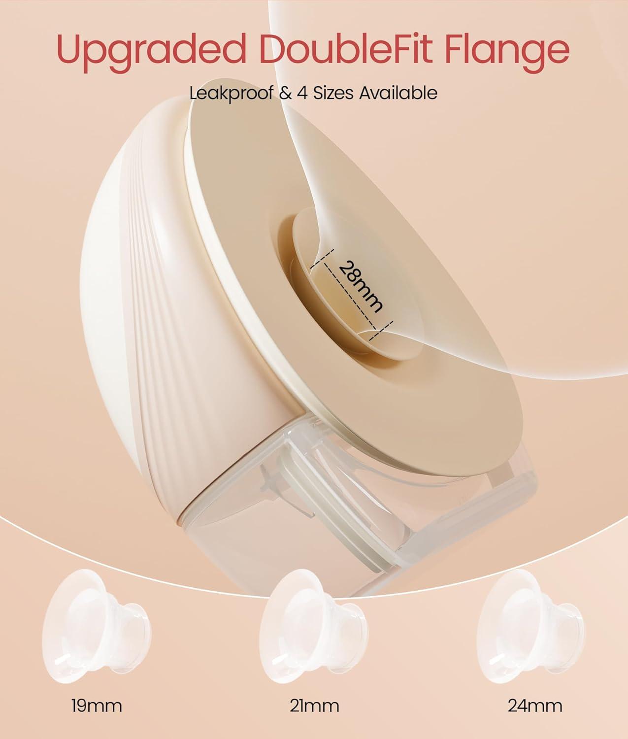 image:imageNCVI Heated HandsFree Breast Pump Wearable Warming Comfort HospitalGrade 300mmHg Suction Slim amp Quiet Electric Breastfeeding Pump 4 Modes 9 Levels Long Battery Life Fits 1928mm
