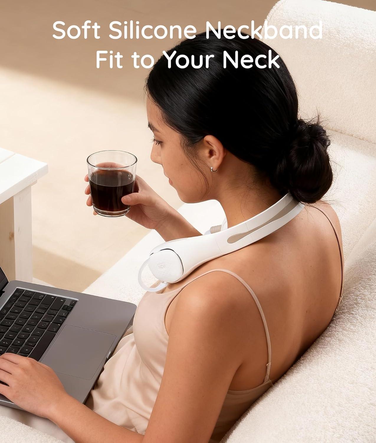 image:imageNCVI Neckband Automatic Breast Pump Hands Free Portable Wearable Electric Milk Breastfeeding Pump Machine for OfficeTravelHome Slim Collection Cups with 192124mm Silicone Flange Inserts