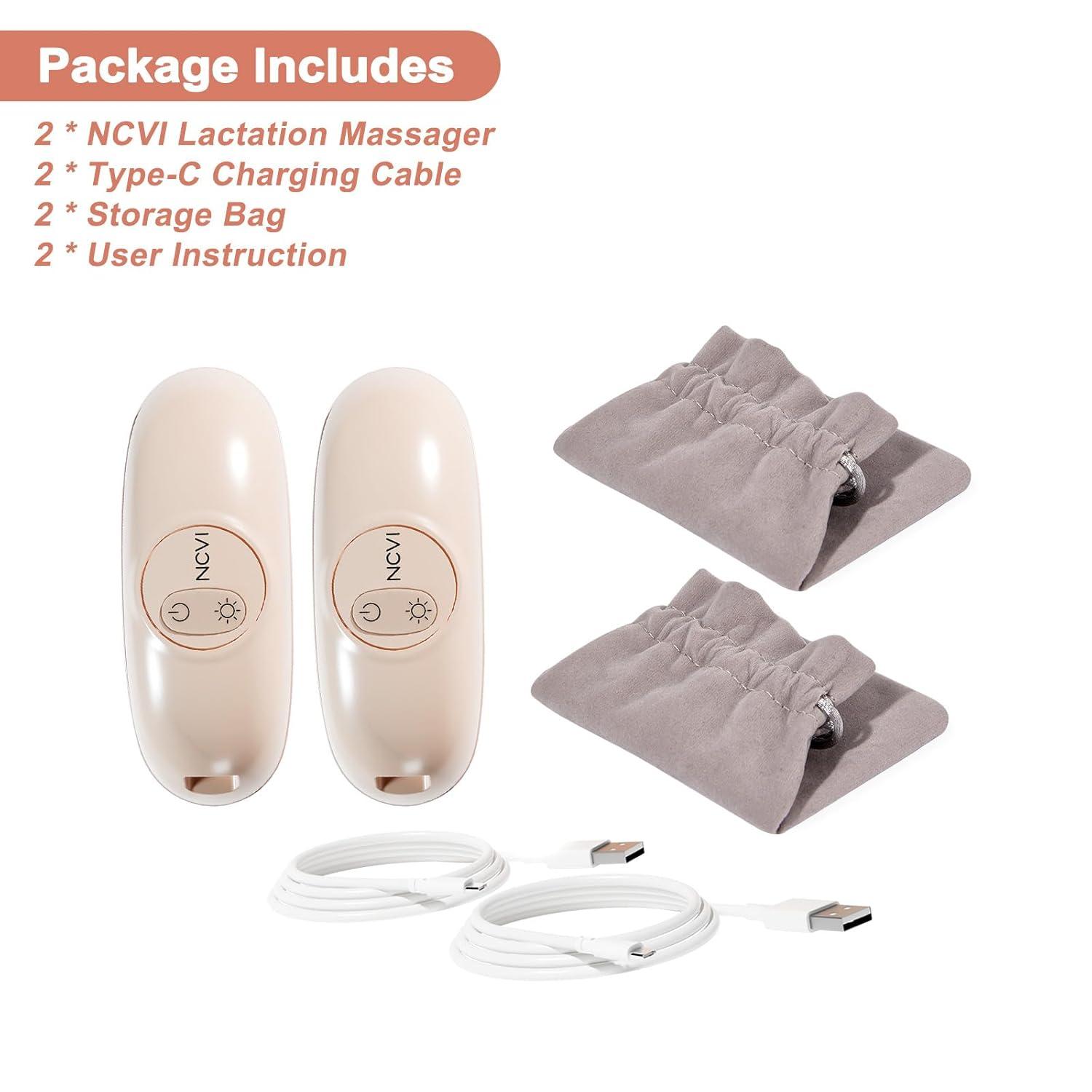 image:imageNCVI Warming Lactation Massager 2in1 Breast Massager for Breastfeeding 2 Pack Heat amp Vibration for Clogged Ducts Engorgement Improve Milk Flow Pumping and Breastfeeding EssentialPink