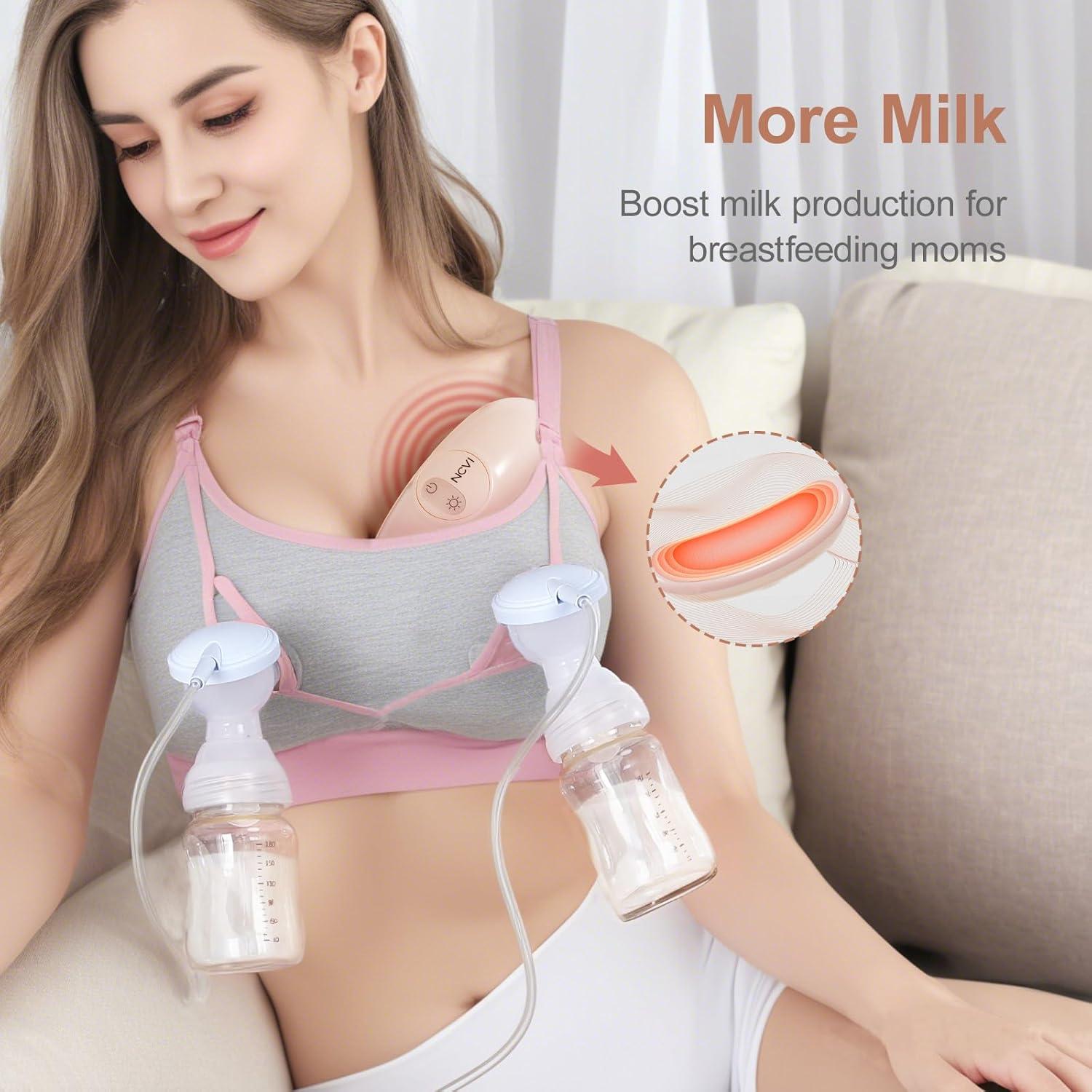 image:imageNCVI Warming Lactation Massager 2in1 Breast Massager for Breastfeeding 2 Pack Heat amp Vibration for Clogged Ducts Engorgement Improve Milk Flow Pumping and Breastfeeding EssentialPink