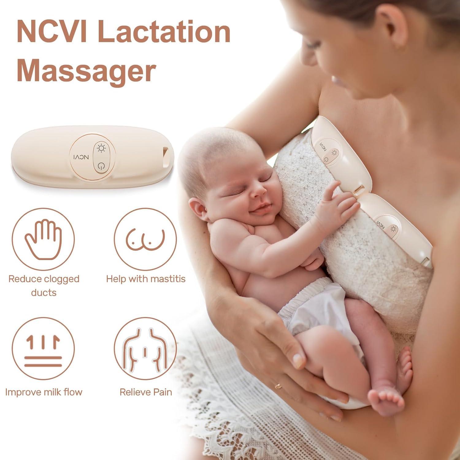 image:imageNCVI Warming Lactation Massager 2in1 Breast Massager for Breastfeeding 2 Pack Heat amp Vibration for Clogged Ducts Engorgement Improve Milk Flow Pumping and Breastfeeding EssentialPink