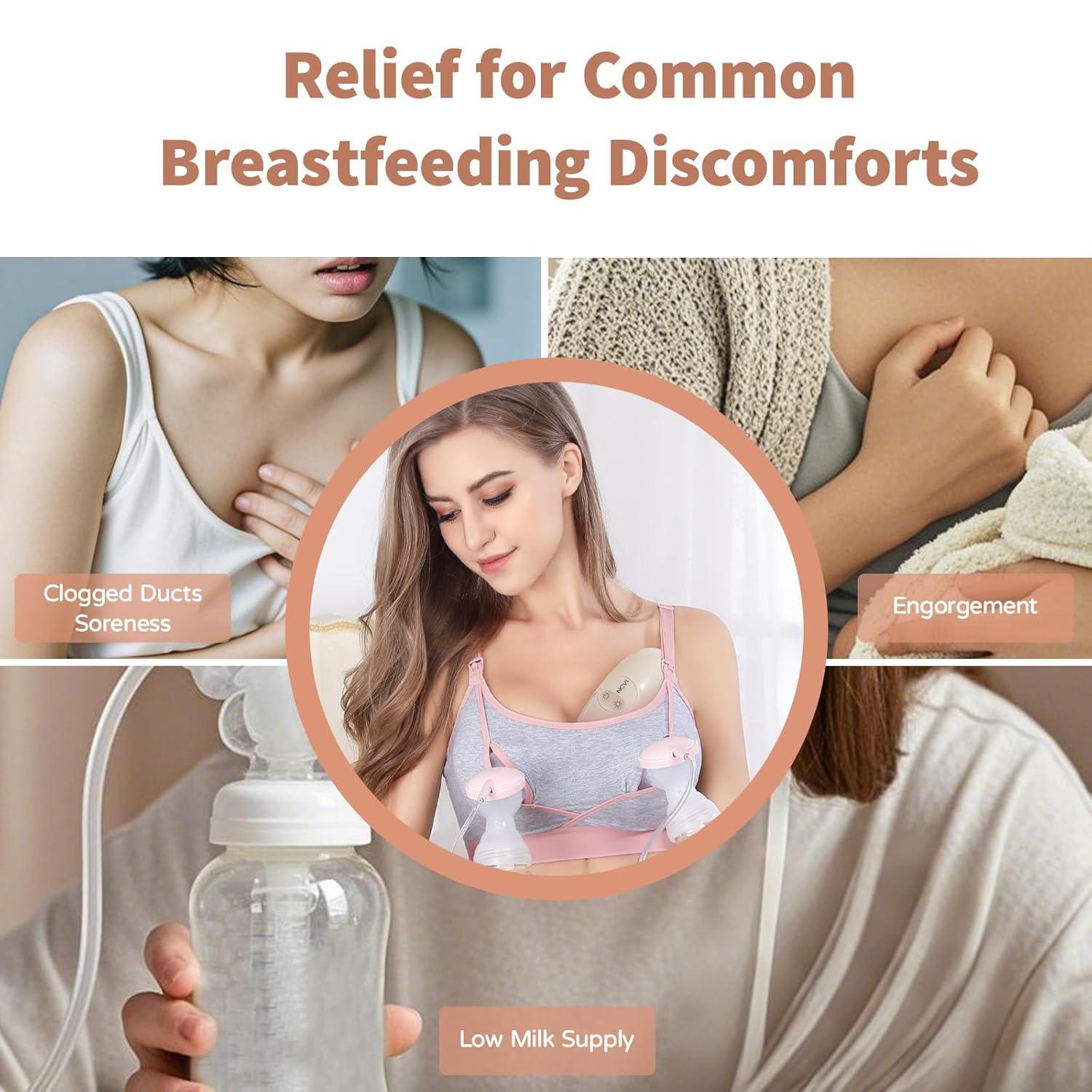 image:imageNCVI Warming Lactation Massager 2in1 Breast Massager for Breastfeeding 2 Pack Heat amp Vibration for Clogged Ducts Engorgement Improve Milk Flow Pumping and Breastfeeding EssentialPink