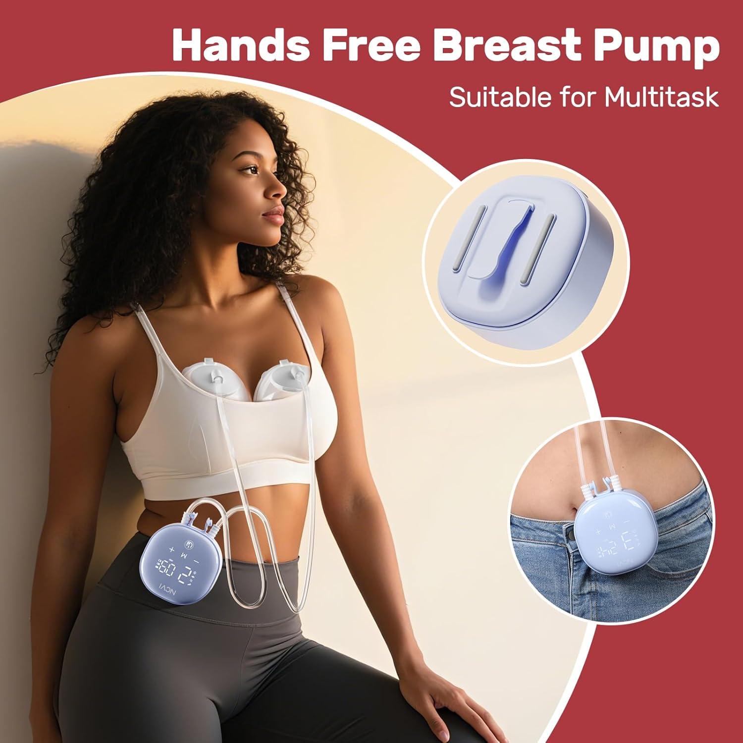 image:imageNCVI Wearable Breast Pump 2 in 1 HandsFree Breast Pump with 4 Modes 9 Levels HospitalGrade Materal BPA Free Low Noise Portable Electric Breastfeeding Pump with 2124mm Flange for Mom