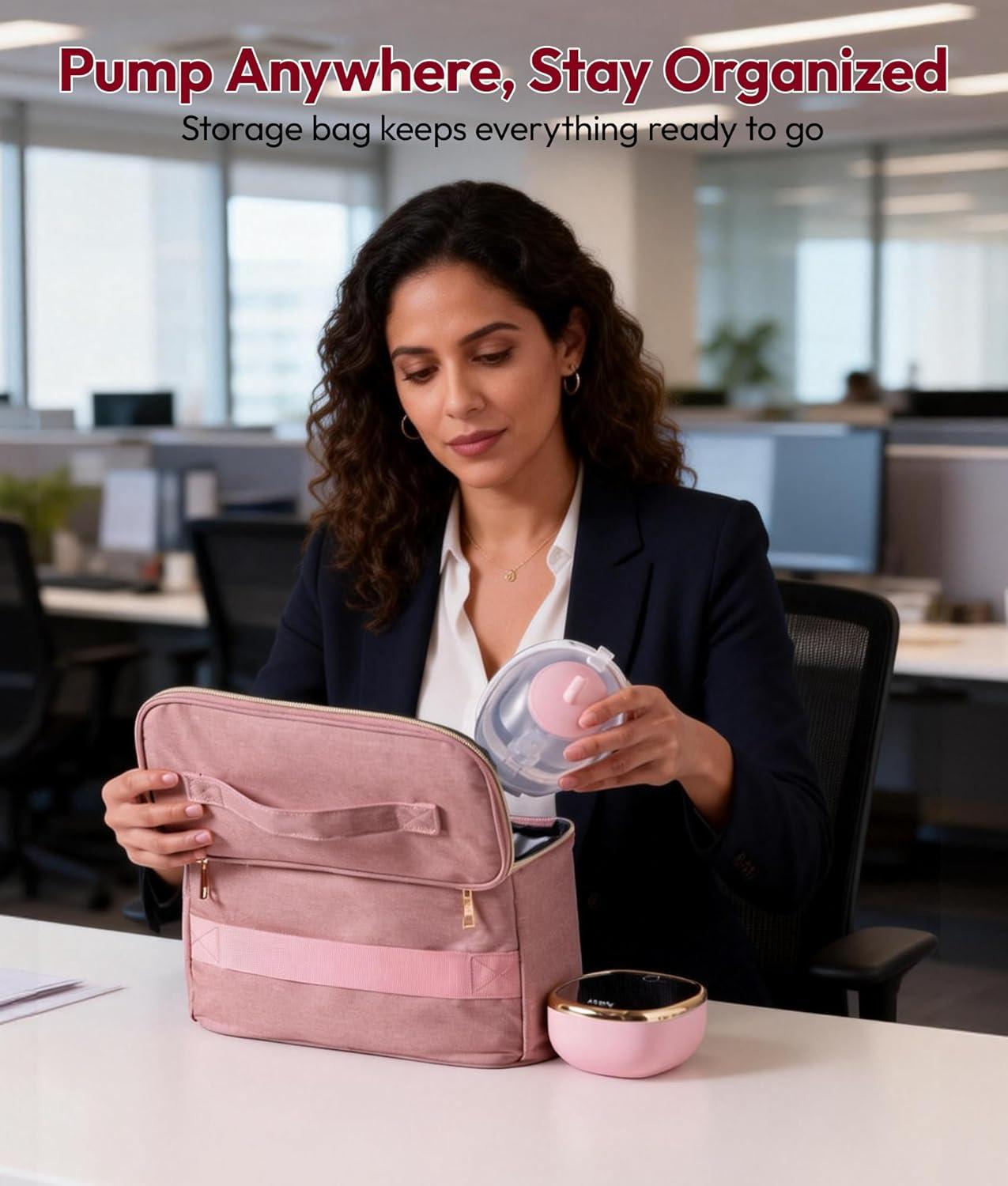 image:imageNCVI Wearable Breast Pump inBra HandsFree Electric Pump with HospitalGrade 300mmHg Suction Portable amp Rechargeable 4 Modes 9 Levels for Home Work amp OntheGo