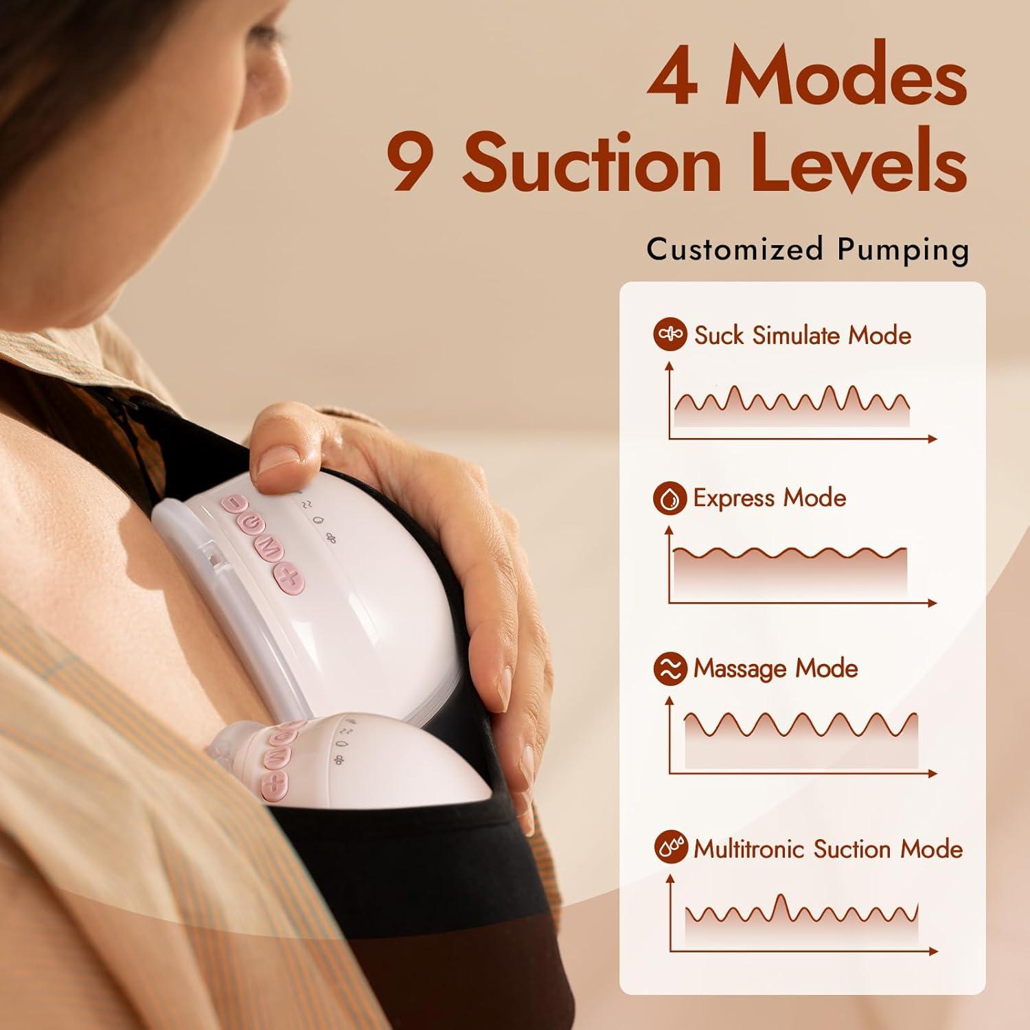 image:imageNCVI Wearable Hands Free Breastfeeding Pump Pink 2 Pack
