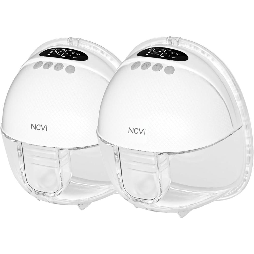 image:imageNCVI Wearable Breast Pump Hands Free Electric Breast Pump with 4 Modes amp 9 Levels Suction Portable Breast Pump Ultra Quiet lt42dB 150min Battery Life 192124mm Flange Breastfeeding Pump for MomsWhite