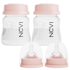 image:imageNCVI Baby Bottles Compatible with NCVI Breast Pump 878287802 Breast Milk Storage Bottles with Nipples and Travel Caps AntiColic BPA Free 47oz140ml 2 Count2 Count Pack of 1