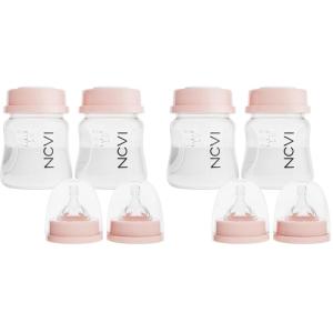 image:imageNCVI Baby Bottles Compatible with NCVI Breast Pump 878287802 Breast Milk Storage Bottles with Nipples and Travel Caps AntiColic BPA Free 47oz140ml 2 Count2 Count Pack of 2