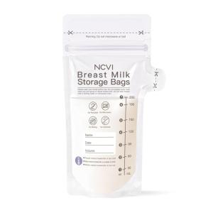 image:imageNCVI Breastmilk Storage Bags 180 Count Milk Storage Bags for Breastfeeding 7oz Breast Milk Storage Bags with TempSensing DoubledSealed Hygienically Self Standing Easy Pour Spout BPA Free180 Count