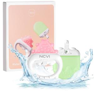 image:imageNCVI Freezable Baby Silicone Teething Toys  Cooling Relief for Babies 012 Months BPAFree WaterFilled amp Ice Teething Toys Safe amp Effective Cold Teethers for Soothing Sore Gums Pink amp Green