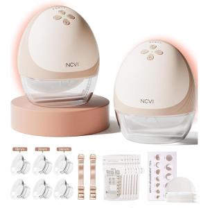 image:imageNCVI Heated HandsFree Breast Pump Wearable Warming Comfort HospitalGrade 300mmHg Suction Slim amp Quiet Electric Breastfeeding Pump 4 Modes 9 Levels Long Battery Life Fits 1928mm