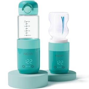 image:imageNCVI Portable Glass Bottle Warmer for Baby Travel on The Go Car USB Breastmilk Warmer Battery Powered Airplane Cordless Fast Water Warmer for Formula Bottles of NarrowampWide Mouth Dualuse Design