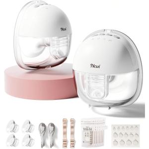 image:imageNCVI Wearable Breast Pump Hands Free Electric Breast Pump with 4 Modes amp 9 Levels Suction Portable Breast Pump Ultra Quiet lt42dB 150min Battery Life 192124mm Flange Breastfeeding Pump for MomsLight White