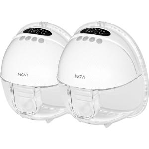 image:imageNCVI Wearable Breast Pump Hands Free Electric Breast Pump with 4 Modes amp 9 Levels Suction Portable Breast Pump Ultra Quiet lt42dB 150min Battery Life 192124mm Flange Breastfeeding Pump for MomsWhite